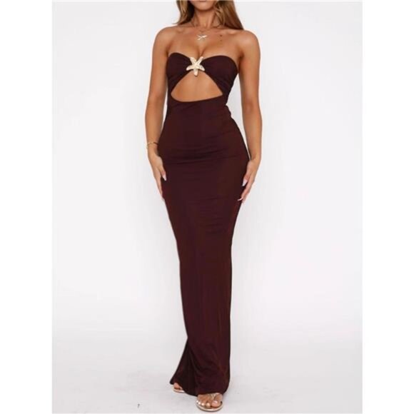 Cutout Sweetheart Neck Tube Maxi Dress - Picture 1 of 4